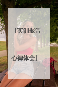 实训报告心得体会