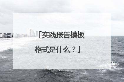 实践报告模板格式是什么?