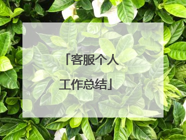 客服个人工作总结