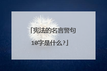 宪法的名言警句10字是什么?