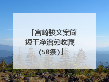宫崎骏文案简短干净治愈收藏(50条)