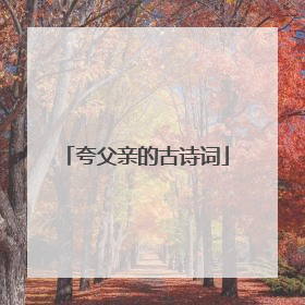 夸父亲的古诗词