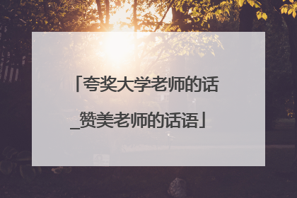 夸奖大学老师的话_赞美老师的话语