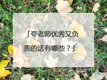 夸老师优秀又负责的话有哪些？