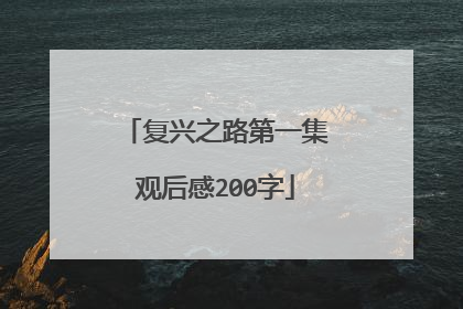 复兴之路第一集观后感200字