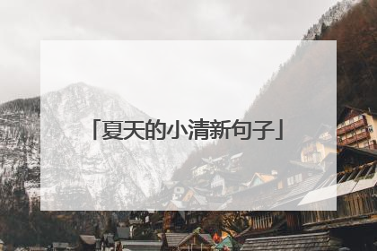 夏天的小清新句子