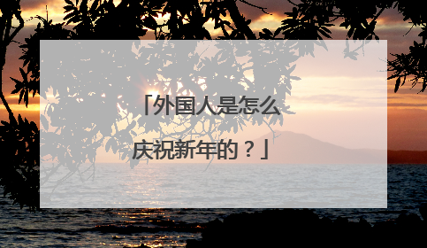 外国人是怎么庆祝新年的？