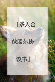 多人合伙股东协议书