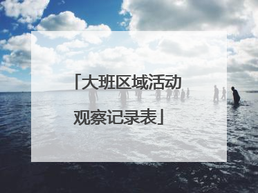 大班区域活动观察记录表