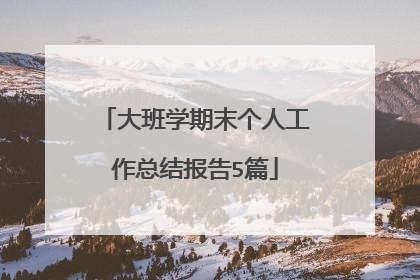 大班学期末个人工作总结报告5篇