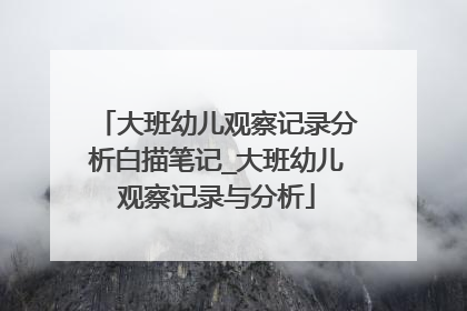 大班幼儿观察记录分析白描笔记_大班幼儿观察记录与分析