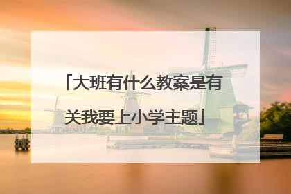 大班有什么教案是有关我要上小学主题