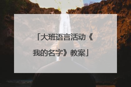 大班语言活动《我的名字》教案