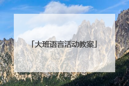 大班语言活动教案