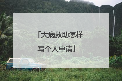 大病救助怎样写个人申请