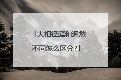 大相径庭和迥然不同怎么区分?