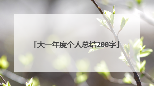 大一年度个人总结200字