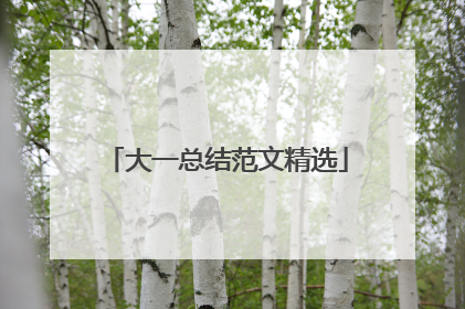 大一总结范文精选