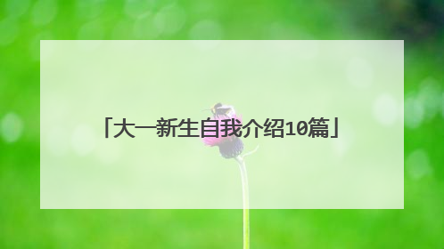 大一新生自我介绍10篇