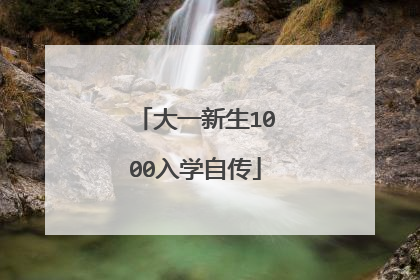 大一新生1000入学自传