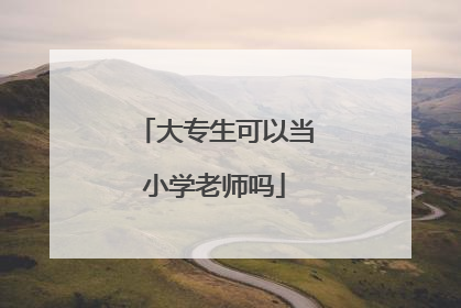 大专生可以当小学老师吗