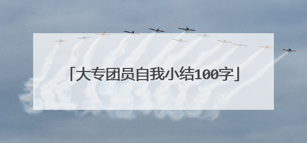 大专团员自我小结100字