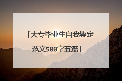 大专毕业生自我鉴定范文500字五篇