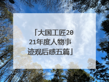 大国工匠2021年度人物事迹观后感五篇