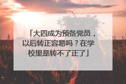 大四成为预备党员，以后转正容易吗？在学校里是转不了正了