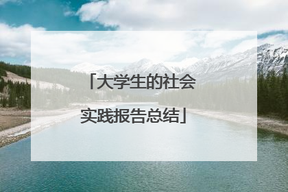 大学生的社会实践报告总结