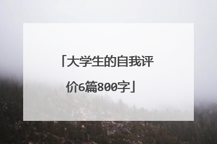 大学生的自我评价6篇800字