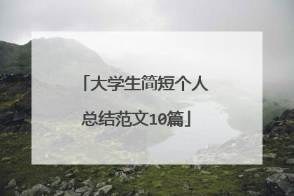 大学生简短个人总结范文10篇