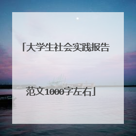 大学生社会实践报告范文1000字左右