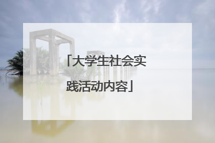 大学生社会实践活动内容