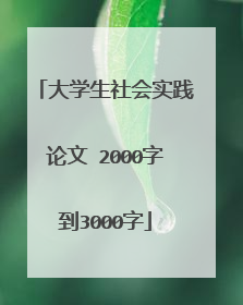 大学生社会实践论文 2000字到3000字