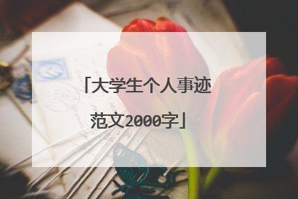 大学生个人事迹范文2000字