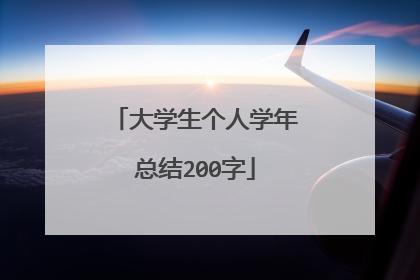 大学生个人学年总结200字