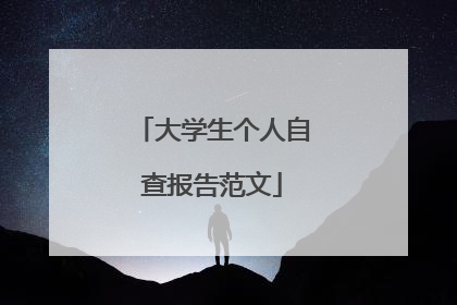 大学生个人自查报告范文
