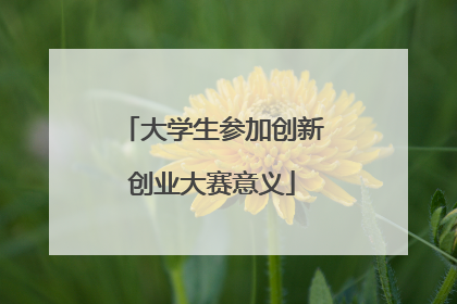 大学生参加创新创业大赛意义