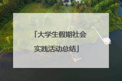大学生假期社会实践活动总结