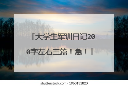 大学生军训日记200字左右三篇！急！