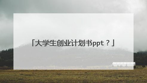 大学生创业计划书ppt？