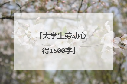 大学生劳动心得1500字