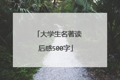 大学生名著读后感500字