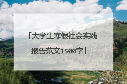 大学生寒假社会实践报告范文1500字