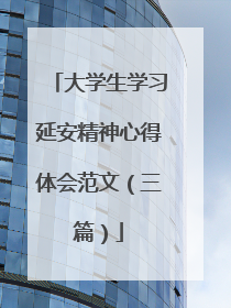 大学生学习延安精神心得体会范文（三篇）