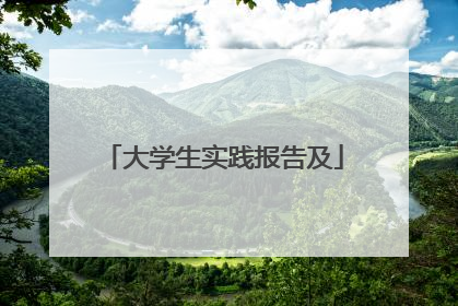 大学生实践报告及