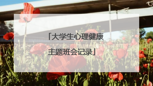 大学生心理健康主题班会记录