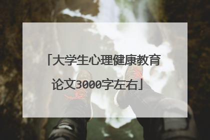 大学生心理健康教育论文3000字左右