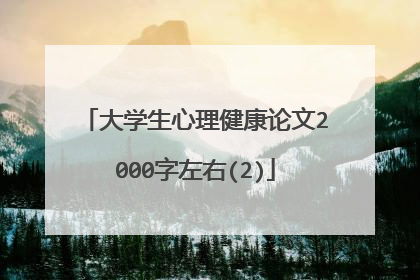 大学生心理健康论文2000字左右(2)